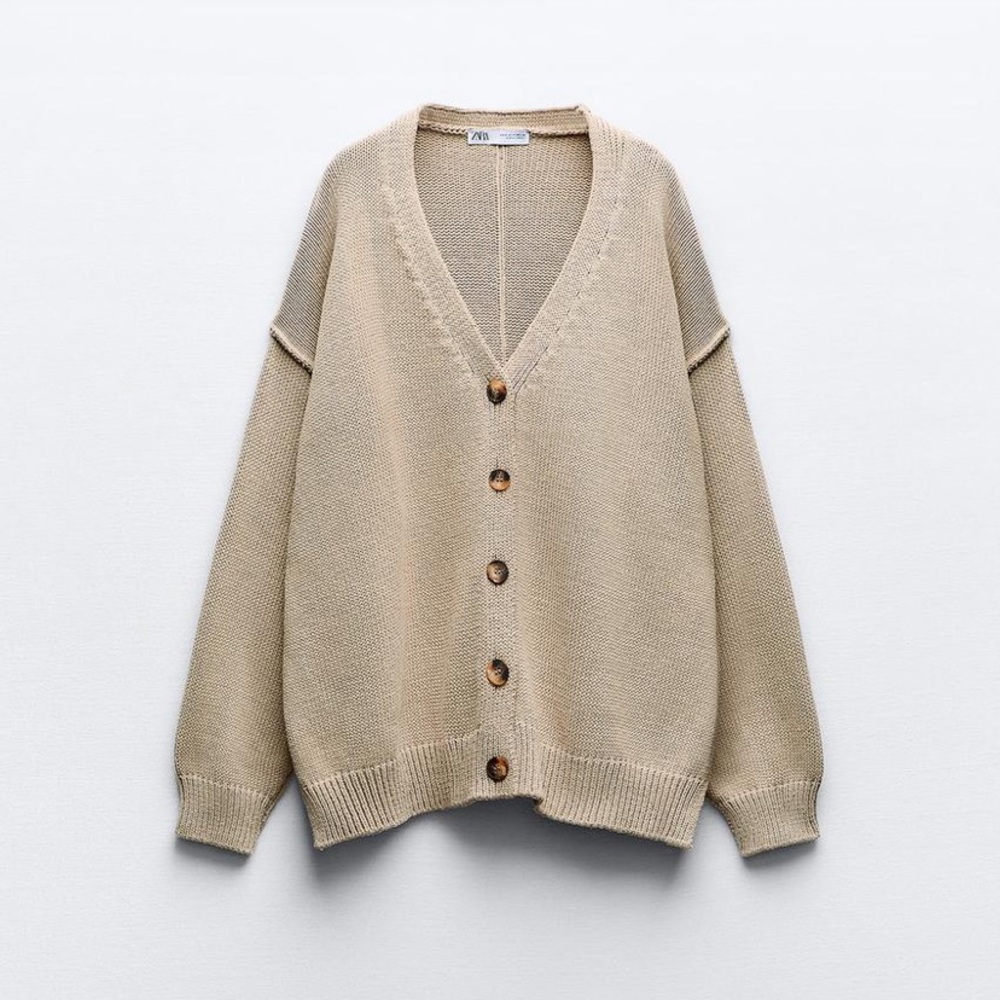 Zara Light Tan Knit Cardigan